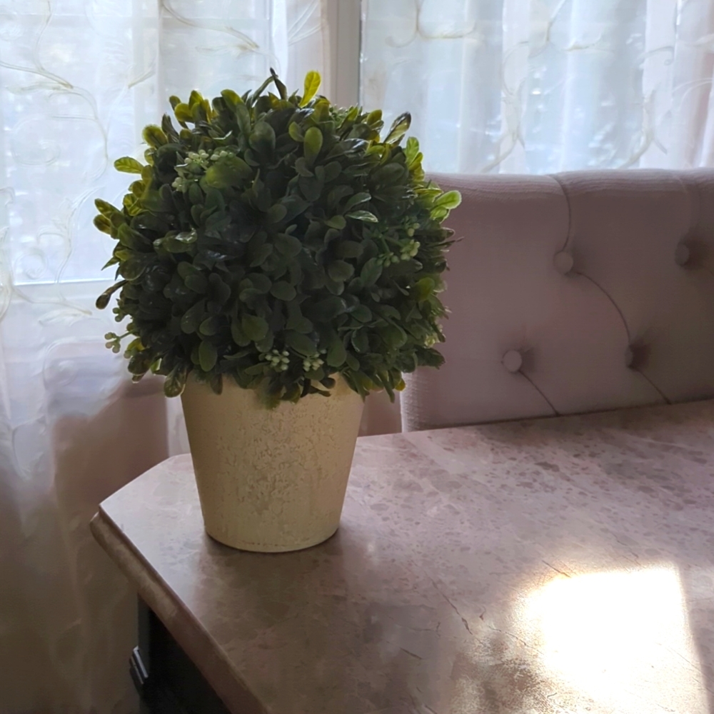 Faux floral in a pot